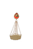 Cherry Red Gold Chain Earrings