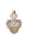 Fern Green Gold Stone Pearl Earrings