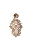 Pastel Pink Gold Stone Pearl Earrings