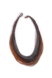Umber Brown Cruelty Free Leather Layered Necklace
