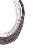 Grey and White Cruelty Free Leather Layered Necklace