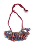 Saami Red Contrast Thread Tribal Necklace