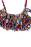 Saami Red Contrast Thread Tribal Necklace