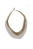 Gold and White Layered Thread Necklace