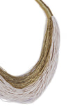 Gold and White Layered Thread Necklace