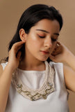 Daisy White Coin Layered Thread Necklace