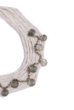 Daisy White Coin Layered Thread Necklace