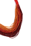 Scarlet Orange Red Contrast Thread Tribal Necklace