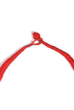 Scarlet Orange Red Contrast Thread Tribal Necklace