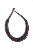 Onyx Black Contrast Thread Tribal Necklace