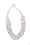 Frost white Thread Tribal Necklace