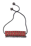 Red and Black Kutch Embroidery Choker