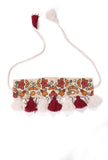 Red and White Kutch Embroidery Choker