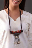 Maya Kutch embroidery pendant necklace by Saagah by Tjori