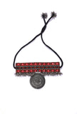Mehreen Black Kutch Embroidery Silver Choker