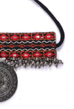 Mehreen Black Kutch Embroidery Silver Choker