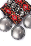 Red and Black Squared Kutch Earrings