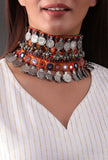 Red and Orange Kutch Choker