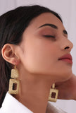 Turkish Squared Brass Earrings