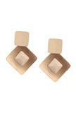 Tri Squared Brass Earrings