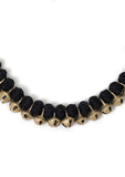 Onyx Black Thread Silver Tribal Necklace