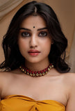 Red and Gold Ghungroo Tribal Necklace