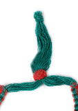 Ethnic ghungroo anklet in teal and red