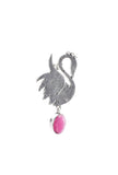 Swan Pink Brass Earrings