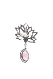 Lotus Light Pink Brass Earrings