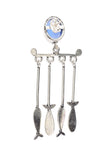 Marine Blue Brass Earrings