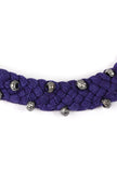 Violet Thread & German Silver Tribal Choker With Beads
