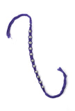 Set Of 2: Maryam Purple Thread & Antique Plated Brass Beaded Anklets