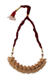 Divine Laxmi Devi Pearl Moti Latkan Set With High Gold Finish