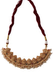 Divine Laxmi Devi Pearl Moti Latkan Set With High Gold Finish