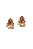 Divine Laxmi Devi Pearl Moti Latkan Set With High Gold Finish