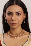 South Indian Laxmi Devi Pearl Necklace Ensemble