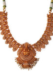 Laxmi Devi And Peacock Combination In Matte Finish With Pair Jhumkas And Beads Hanging