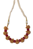 Divine Laxmi Devi Necklace With Square Stone Stud Earrings
