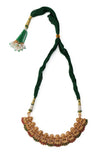 Divine Temple Jewellery Set In Alloy With Antique Finish