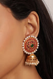 Stunning Guttapusalu Necklace & Jhumka Set In Antique Gold
