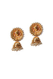 Stunning Guttapusalu Necklace & Jhumka Set In Antique Gold