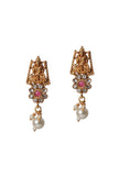 Antique Finish Laxmi Devi Jewellery Set With Square Stones
