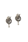 Silver Oxidized Laxmi Devi Necklace Set With Stud Earrings