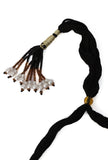 Patva Beaded Thin Choker Set With Small Stud Earrings