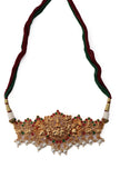 Traditional Laxmi Devi Neck Center Choker Set With Antique Finish