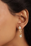 Kundan, Beads, And Kemp Combination Antique Gold Jewellery Set With Pair Studs