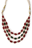 Three-Layer Sufi Style Jewellery Set In Alloy With Glass Stones