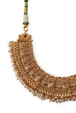 Pearl Temple Jewellery Set In Laxmi Devi Alloy With Adjustable Drawstring