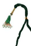 Pearl Temple Jewellery Set In Laxmi Devi Alloy With Adjustable Drawstring