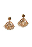 Pearl Temple Jewellery Set In Laxmi Devi Alloy With Adjustable Drawstring
